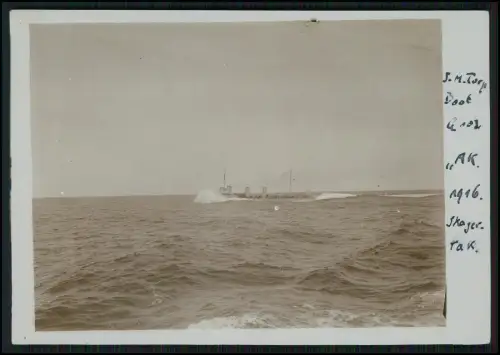 Foto 13x9 1.WK - am Skagerrak Einsatz Torpedoboots SMT G102 Gefechtsphase 1916