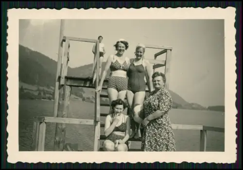 12x Foto Bayern See Aufnahmen 1952 Menschen Damen Badeanzug Bikini Badekultur