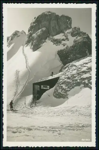 5x Foto AK - im Winter 1937 - Marmolada Capanna Serauta Dolomiten Italien