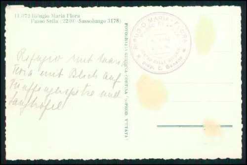 Foto AK  Sella Pass Rifugio Maria Flora Sassolungo Winterpanorama Dolomiten 1937