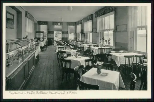 2x AK - Kaiserswerth Zollhaus Rhein - Dampfer Kajüte - und Restaurant mit Kaffee