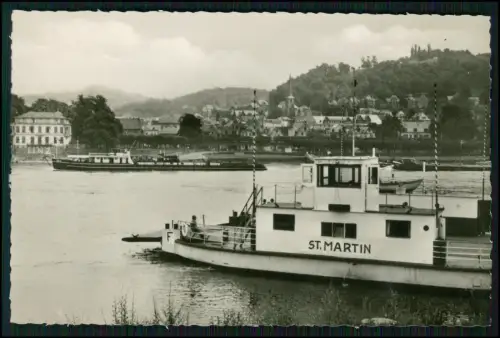 Foto AK - Linz am Rhein mit Fähre St Martin eindrucksvolle Szene am Mittelrhein