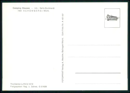 2x Foto AK - Schömberg Balingen - Luftaufnahme Kirche Palmbühl - Camping Stausee