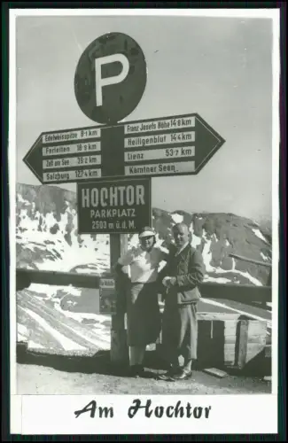 6x Foto - Hochtor Großglockner Parkplatz Alpen Personen PKW Autos Schilder u.a.