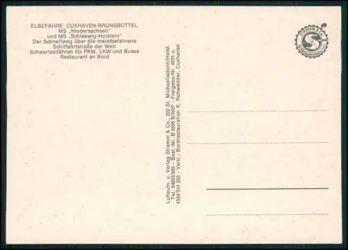 AK - Cuxhaven Brunsbüttel Elbefähre MS Niedersachsen MS Schleswig-Holstein Elbe
