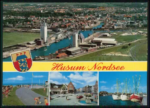 4x AK - Nordsee Husum Landkarte Halbinsel Eiderstedt und Kutsche im Wattenmeer