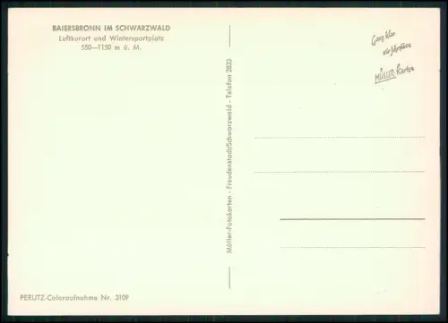 2x Foto AK - Baiersbronn im Schwarzwald - Ansichten Ort mit Häuser Kirche uvm.