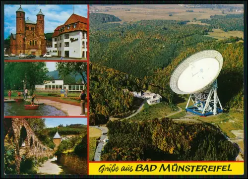 AK Bad Münstereifel Eifel Radioteleskop Effelsberg - Stiftskirche Park Wehrmauer