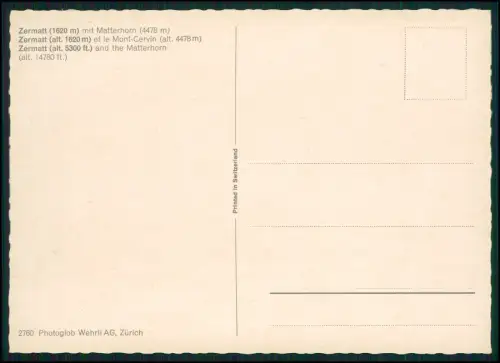 10x AK - Ansichtskarte Postkarte - Zermatt - Kanton Wallis Schweiz