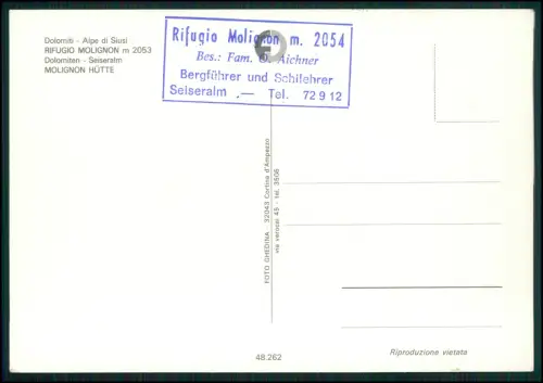 2x AK - Seiseralm Molignon Dolomiten - Südtirol Rifugio Alpe di Siusi Bergblick