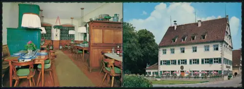 Klapp Werbekarte 30x10,5cm - Salem Baden - Gasthof Schwanen Innenraum Gaststube