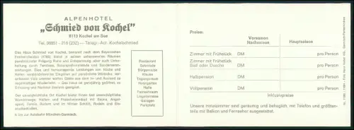 Klapp AK Werbekarte 30x10,5cm - Kochel am See - Schmied von Kochel - Alpenhotel