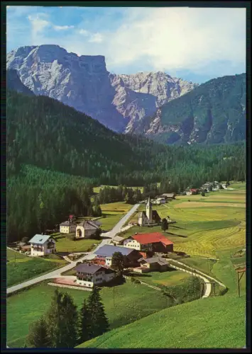 AK Pragser Tal St Veit Val di Braies Dolomiten Südtirol Bergdorf Kirche Panorama
