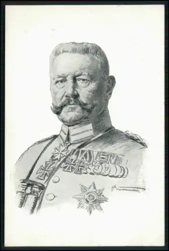AK 1. WK - Berlin Wohlfahrtskarte Hindenburg Porträt Weltkrieg Militär 1914-18