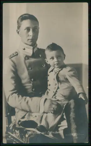 AK Kronprinz Wilhelm von Preußen - mit ältesten Sohn Prinz Wilhelm - 1907 gel.