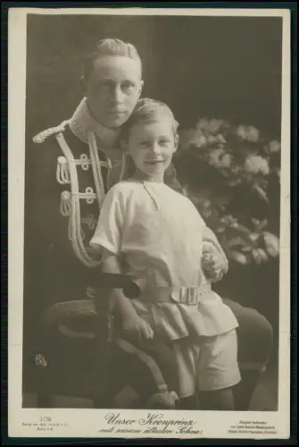 Kronprinz Wilhelm von Preußen - mit ältesten Sohn Prinz Wilhelm - Liersch Karte