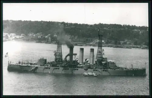 Foto 14x9cm USA Hafen USS Georgia BB15 US Navy Virginia Klasse Great White Fleet