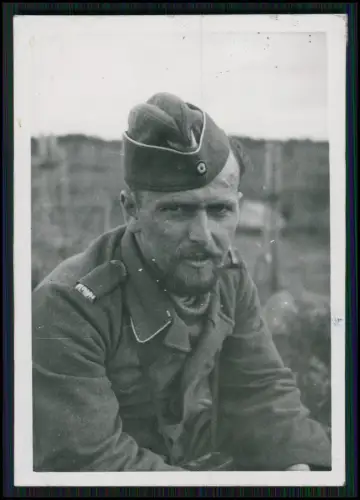 Foto 9x6cm - Porträt Soldat Wehrmacht - u. Zettel Brief handschriftliche Widmung
