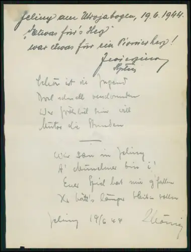 Foto 8x6cm - Porträt Soldat Wehrmacht - u. Zettel Brief handschriftliche Widmung