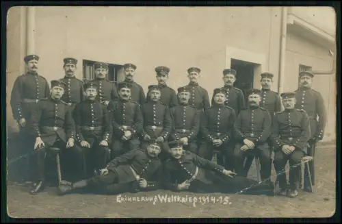 4x Foto AK 1.WK - Gruppe deutsche Soldaten in Uniform - Einsatz Feldpost gel.