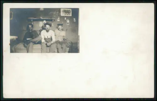 4x Foto AK 1.WK - deutsche Soldaten in Russland im Bunker - Feldpost Karten