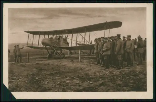 AK 1. WK - Flugzeug Royal Aircraft F.E.2 - Doppeldecker Druckpropeller 1918 gel.