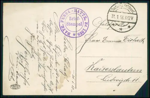 AK 1. WK - Flugzeug Royal Aircraft F.E.2 - Doppeldecker Druckpropeller 1918 gel.