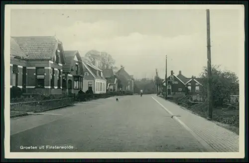 2x Foto AK - Niederlande - Straße Finsterwolde Groningen - 1938 gelaufen