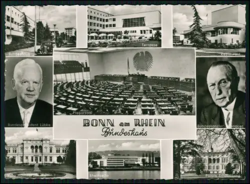 Bonn Rhein Bundeshaus Adenauer - Lübke Plenarsaal Villa Hammerschmidt Rheinmotiv
