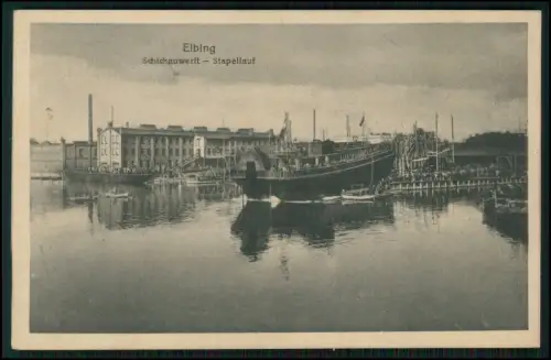 Elbing Elbląg Westpreußen Stapellauf auf der Schichauwerft - 1940 Feldpost gel.