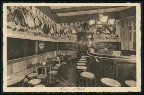 AK - Berlin Bayrischzell Gastraum Bar 1. Stock Innenraum- 1943 Feldpost gelaufen