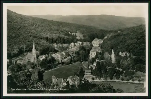 Foto AK - Schlangenbad Taunus Ort mit Kirche - 1937