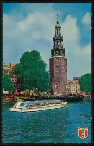 7x AK  Amsterdam Montelbaantoren Rundfahrtboot Kanal u.a. Motiv 1960er koloriert