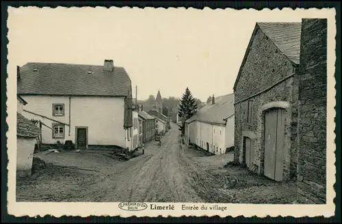 AK - Limerlé Dorfeingang Belgien Gouvy - Kirche Straße O Preaux Ghlin Belge Dorf