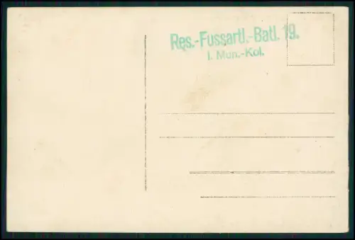 Foto AK 1. WK - Soldat aus Dresden - Reserve-Fußartillerie-Regiment Nr. 19 I.Mun