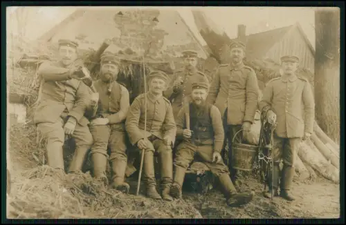 2x Foto AK 1.WK - Soldat aus Dresden -Reserve-Fußartillerie-Regiment Nr. 19 1918
