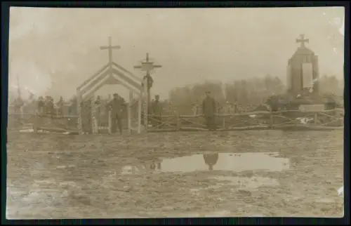 3xFoto AK 1.WK - Soldat aus Dresden Reserve-Fußartillerie-Regiment Nr. 19 Gräber
