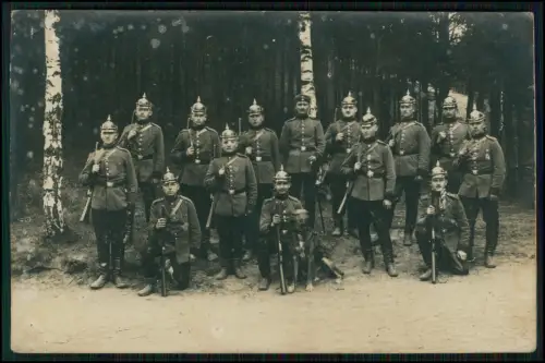 Foto AK - Soldaten Dresden Pickelhaube - Sächsische Armee 1911 nach Bautzen gel.