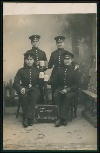 Foto AK - Soldaten aus Dresden - Sächsische Armee -1910 von Metz gel. n. Bautzen