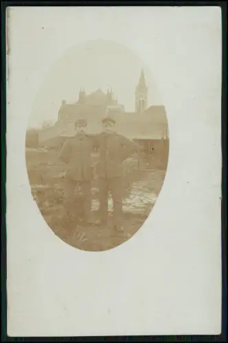 7x Foto AK 1. WK - Soldaten Stand-Portrait im Felde und Atelier - Feldpostkarten