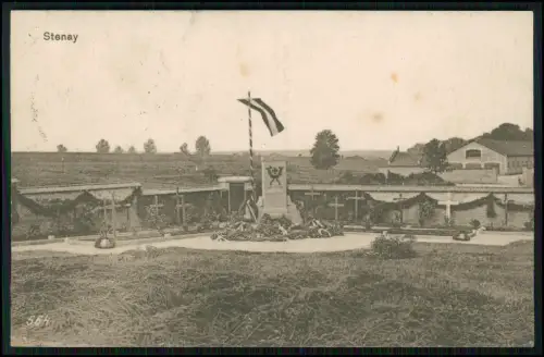 AK 1. WK - Stenay Meuse - Ehrenmal Grab Kriegsgräberfeld 1916 Feldpost gelaufen