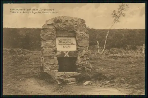 AK- Astenberg Quelle des Fluß Lenne - im Umfeld des Kahlen Asten - 1929 gelaufen