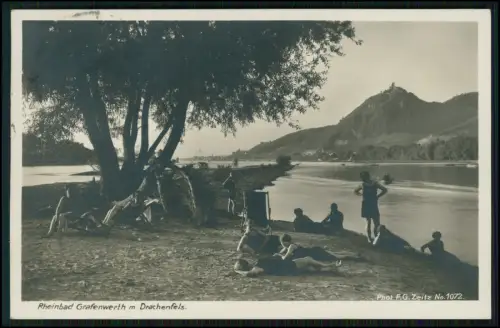 4x AK - Bad Honnef Rheinbad Grafenwerth Drachenfels u.a. - alle 1920er gelaufen