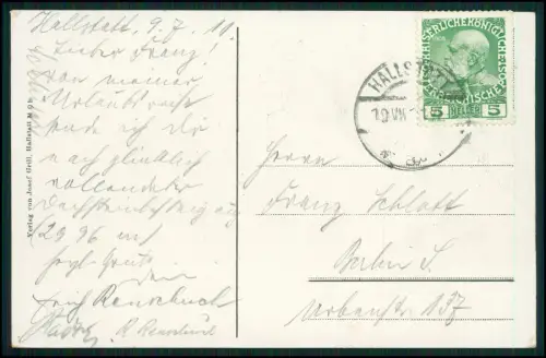 AK - Hallstatt Panorama Kirche See Farbige Lithografie 1911 gel. Österreich Berg