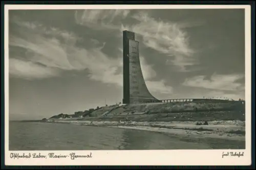 Foto AK - Laboe Marine Ehrenmal 85 Meter hoher Turm an der Kieler Förde - 1942