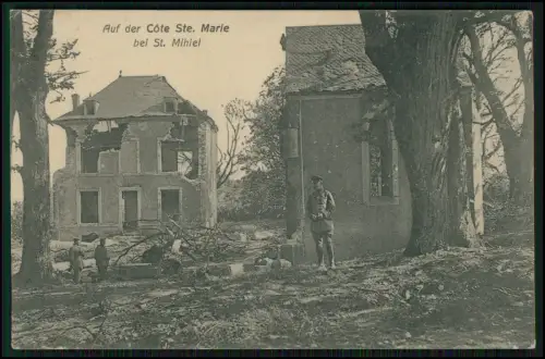 AK 1.WK - St Mihiel Côte Sainte Marie Ruinen Soldaten Lothringen - Feldpost gel.