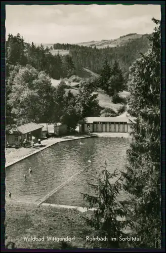 2x Foto AK - Rohrbach im Sorbitztal - Waldbad Wittgendorf - eingefasstes Freibad