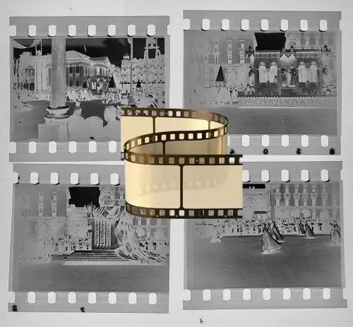 8x Original Negativ 4x3,5cm - 2.WK II Soldaten Lübeck - Fest Feier in der Stadt