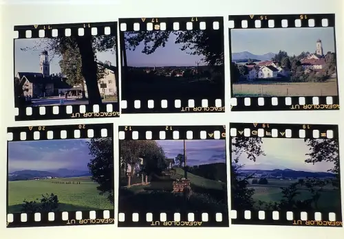 6x Original Fab-Dia - Lr. Traunstein in Oberbayern - Dörfer Haslach u.a. 1960er