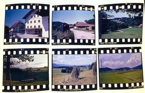 6x Original Fab-Dia - Lr. Traunstein in Oberbayern - Dörfer Haslach u.a. 1960er